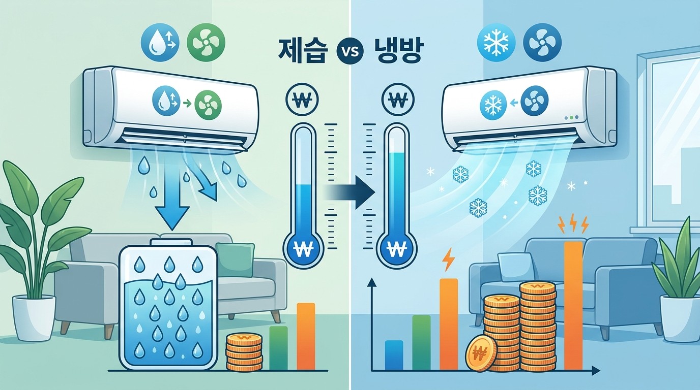에어컨 제습 냉방 전기세 차이